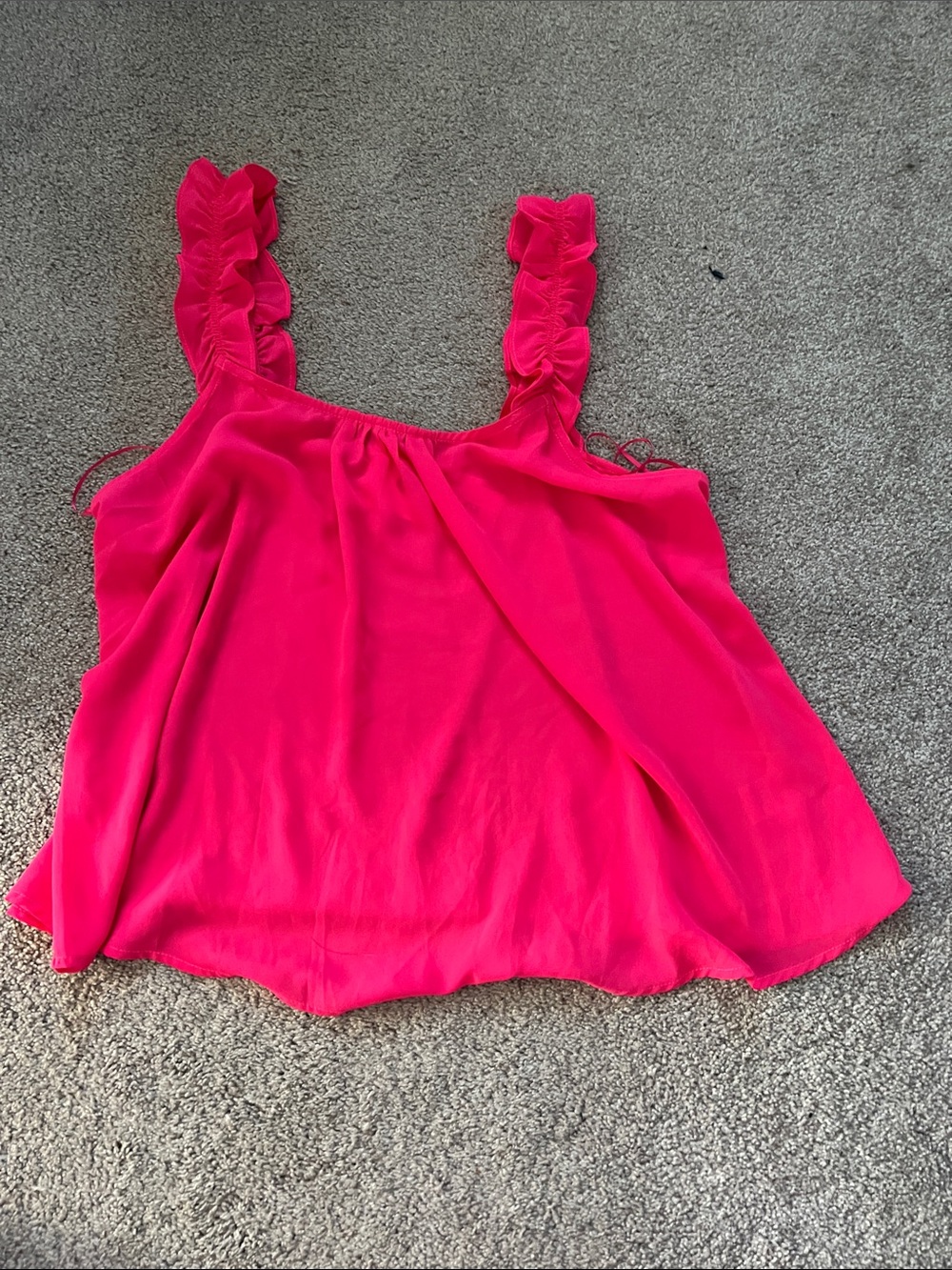 Skies Are Blue Vibrant Pink Ruffle-Strap Camisole